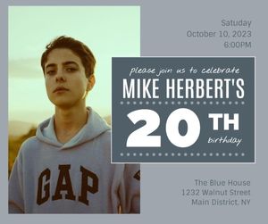 celebrate, happy, anniversary, Dark Boy Birthday Invitation Facebook Post Template