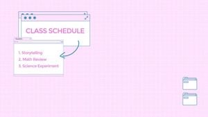 student, official, education, Pink Class Schedule Zoom Background Template