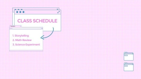 student, official, education, Pink Class Schedule Zoom Background Template