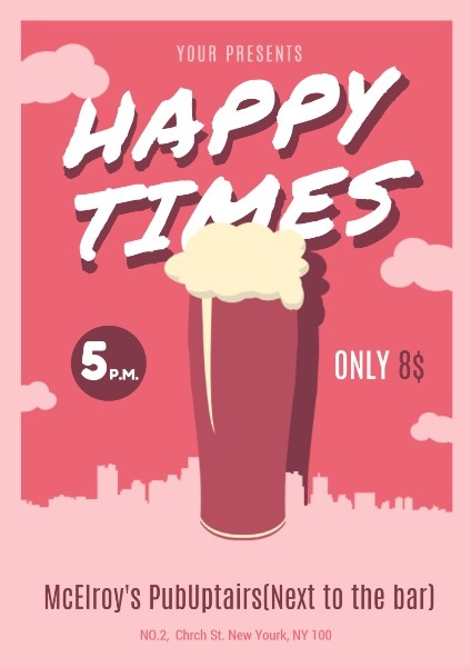 Pink Happy Times Flyer