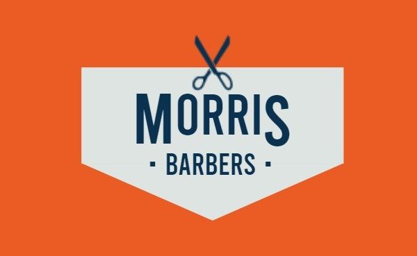 Orange Modern Barber Shop Business Card
