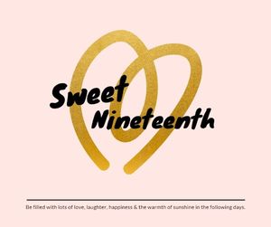 happy birthday, wishes, 19th, Pink Cartoon Birthday Wish Facebook Post Template