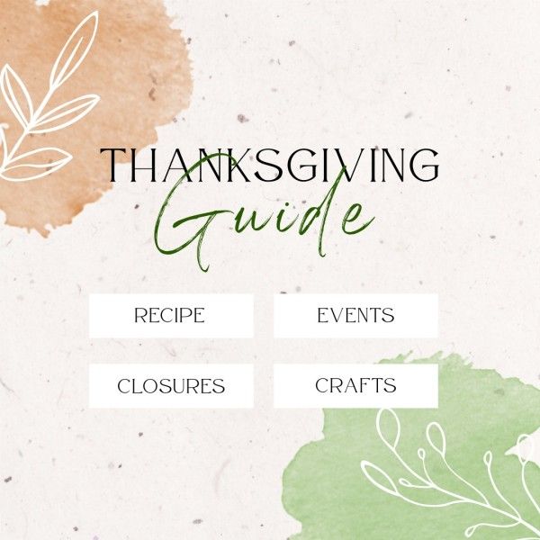 Green Thanksgiving Guide Social Media Instagram Post