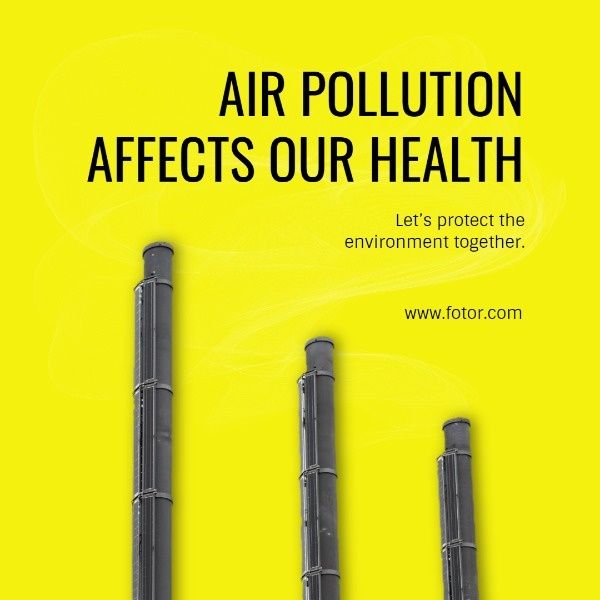 air, affects, health, Environment Pollution Instagram Post Template