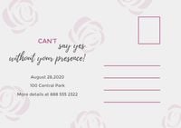 get married, marry, post card, Purple Wedding Postcard Template