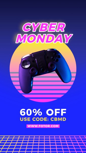 Gredient Neon Cyber Monday Gaming Pad Promotion Instagram Story