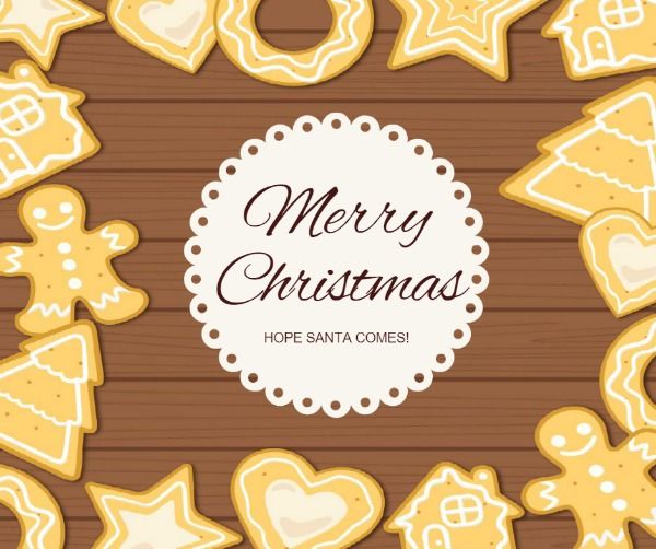 holiday, greeting, wishing, Cute Merry Christmas Facebook Post Template