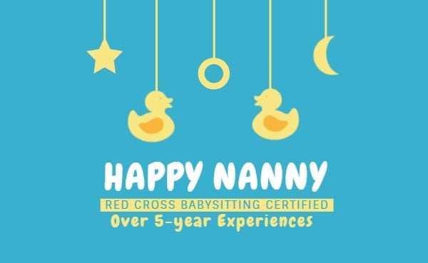 marketing, life, lifestyle, Happy Nanny Business Card Template