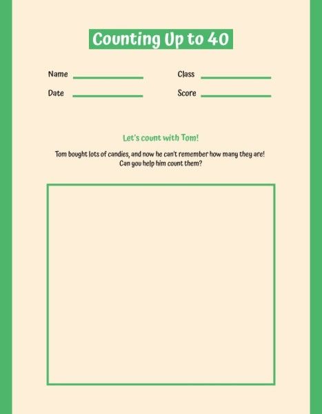 school, education, student, Green Beige Math Counting Worksheet Template