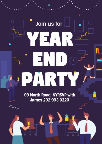 Customizable Year End Party Invitation Templates | Fotor Graphic Designer