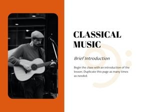 classical music, marketing, education, Red Classical Jazz Guitar Music Presentation 4:3 Template
