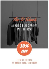 black friday, promotion, retail, Dark Friday Sale Clothes Store Flyer Template