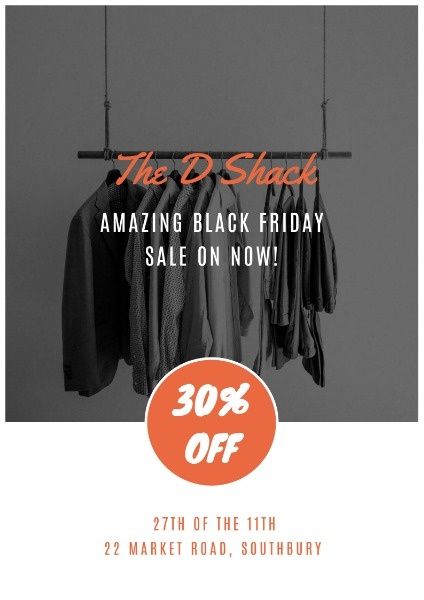 black friday, promotion, retail, Dark Friday Sale Clothes Store Flyer Template