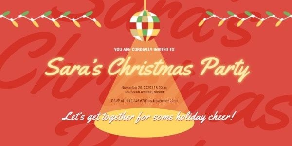 christmas, party, invitation, Created By The Fotor Team Twitter Post Template