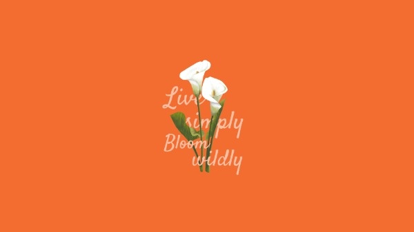 Orange Lily Simple Quote Background Wallpaper