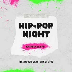 hip pop, music, event, Grey Hip-pop Night Party Instagram Post Template