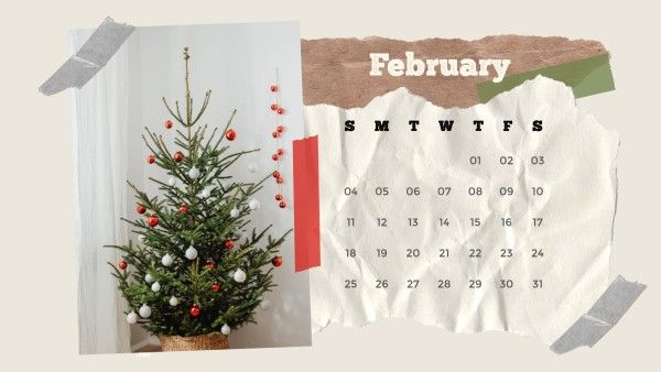 White February Calendar Calendar