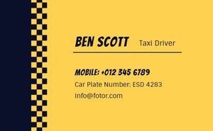 driver, contact, information, Taxi Service Business Card Template