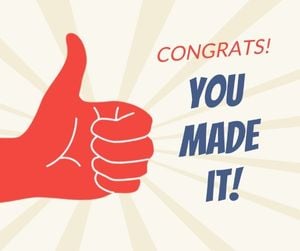 congrats, complimentary, upvote, Thumbs Up-You Made It Facebook Post Template