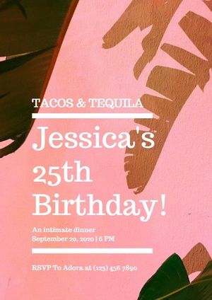 photography, photograph, life, Pink Birthday Invitation Template