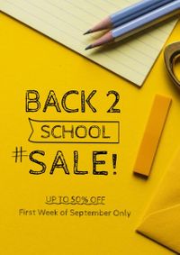 stationery, education, study, Yellow Back To School Sale Flyer Template