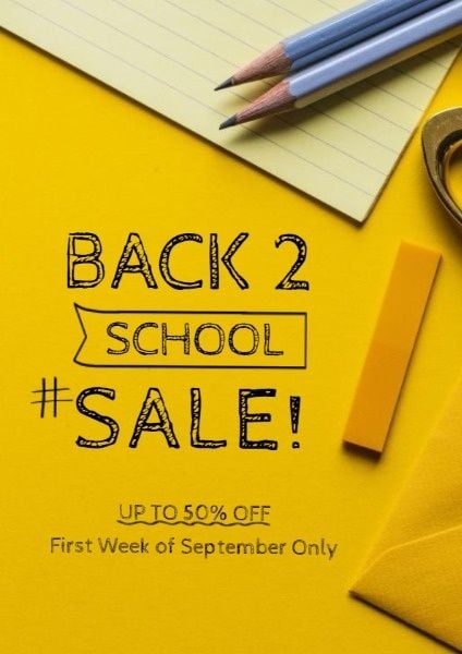 stationery, education, study, Yellow Back To School Sale Flyer Template