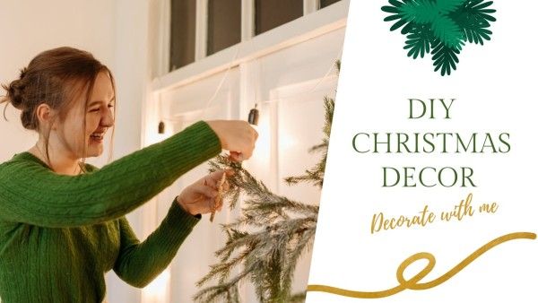 decorate, business, marketing, Green Christmas Decor Youtube Thumbnail Template