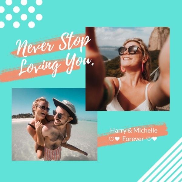 lovers, summer, beach, Blue Lover Photo Collage (Square) Template