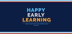 internet, online, service, Blue Happy Early Learning Website Template