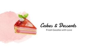 store, sale, brand, Strawberry Cake Shop Business Card Template