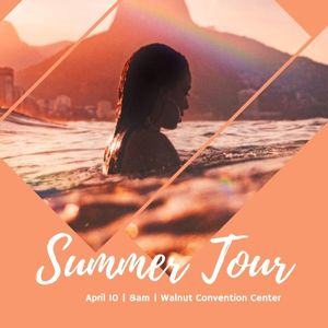holiday, season, life, Pink Summer Tour Girl In Water Instagram Post Template