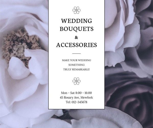 engagement, bouquets, accessories, Wedding Bouquet Shop Facebook Post Template