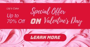 ピンクバレンタインケーキセール Facebookアプリ広告