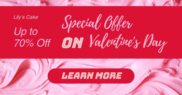 ピンクバレンタインケーキセール Facebookアプリ広告