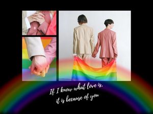 couple, pride, lgbt, Rainbow Sweet Love Photo Collage 4:3 Template