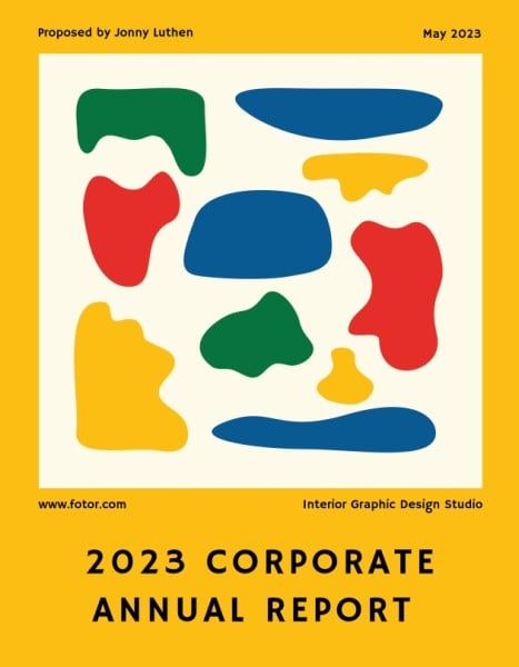 Yellow Interior Graphic Design Studio Cooperate Annual Report Template  Report