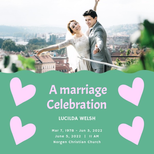 Green Marriage Celebration Instagram Post