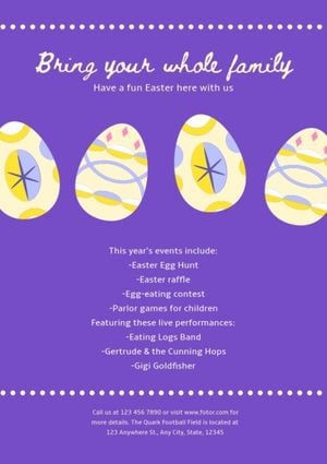 celebrate, celebration, happy, Purple Easter Egg Hunting Flyer Template