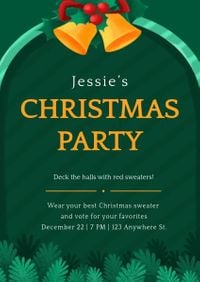 ceremony, parties, party, Green Christmas Invitation Template