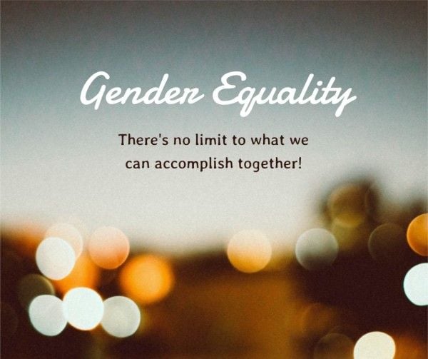 gender, women's rights, gender equality, Brown Equality Quote Facebook Post Template