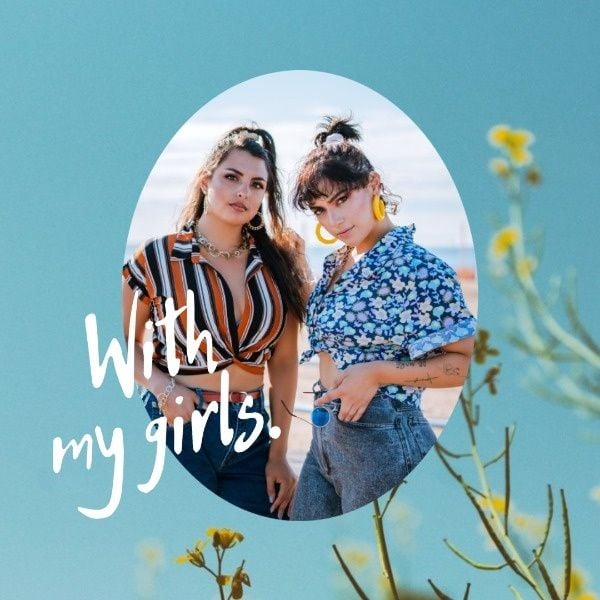 friend, woman, friends, Modern Girls Relationship Instagram Post Template