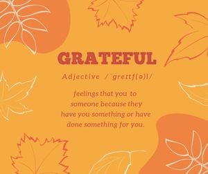 thank you, grateful, gratitude, Orange Maple Leaf Vintage Classic Happy Thanksgiving Facebook Post Template