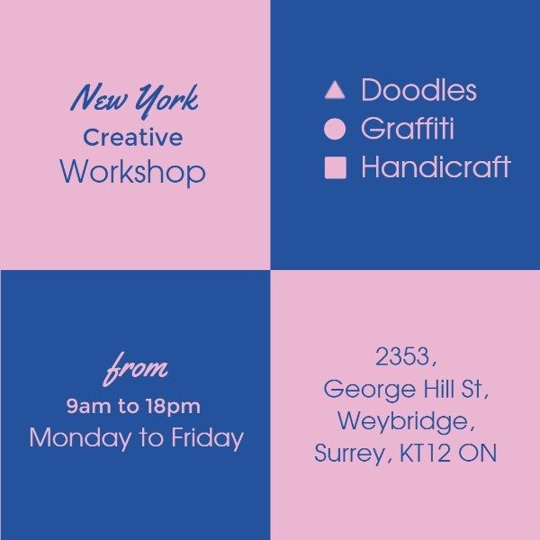studio, grid, artistic, Creative Workshop Instagram Post Template