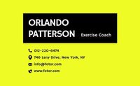 sports, fitness, gym, Black And Yellow Sport Branding Business Card Template
