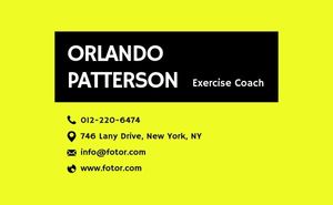 Black And Yellow Sport Branding Business Card