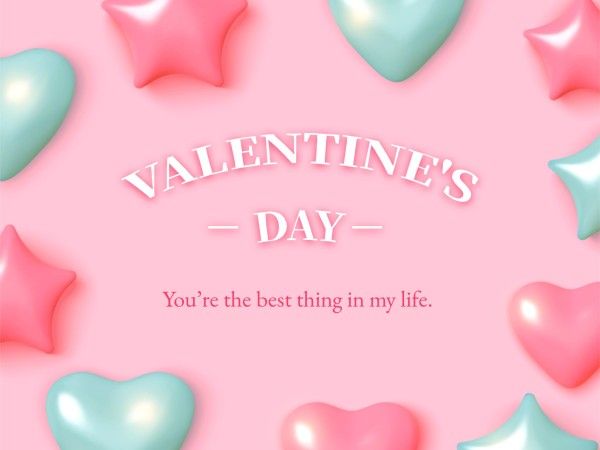 valentines day, clean, heart, Pink Elegant Valentine Love Card Template