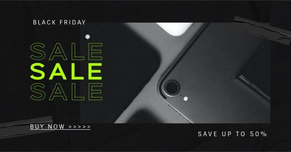 discount, promotion, fashion, Black Electronics Black Friday Sale Facebook App Ad Template