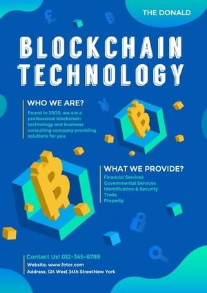 science, company, dollar, Blockchain Technology Service  Poster Template