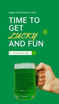 st patricks day, happy st patricks day, st. patrick, Green Saint Patricks Day Beer Promotion Instagram Story Template
