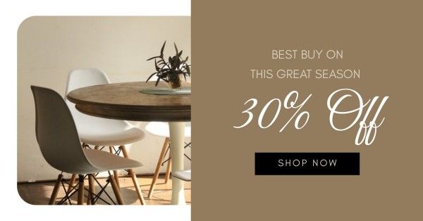 sale, shopping, promotions, Brown Furniture Promotion  Facebook App Ad Template